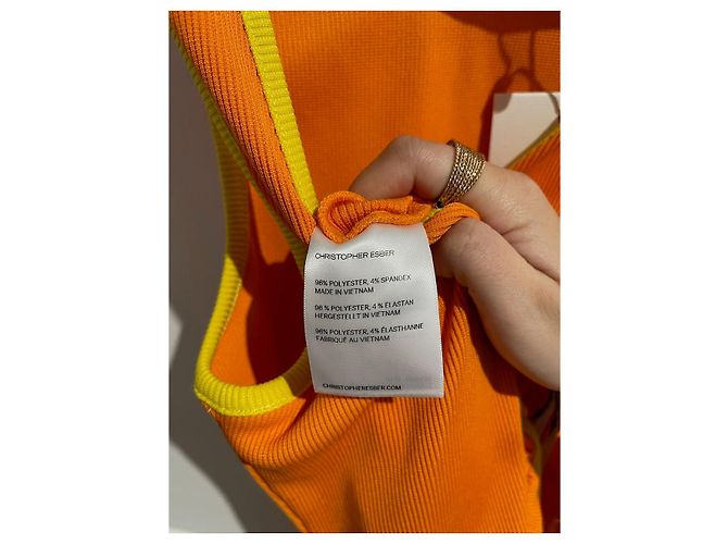 Autre Marque Kleid Christopher Esber orange T.38 - vista 9