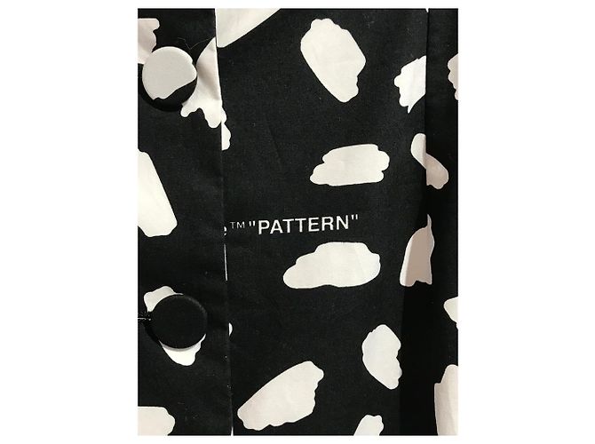 Falda de tubo Off White en algodón negro - vista 4