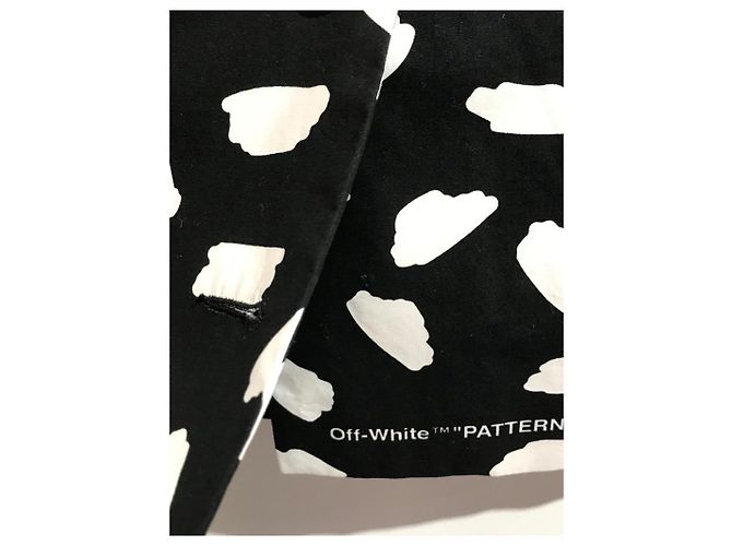 Falda de tubo Off White en algodón negro - vista 5