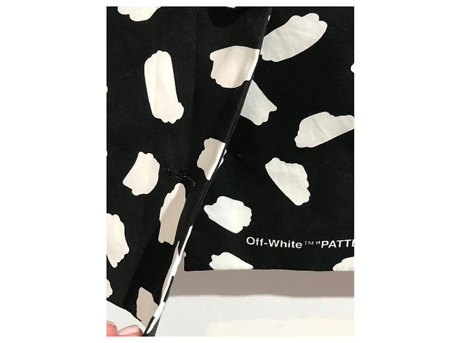 Falda de tubo Off White en algodón negro - vista 6