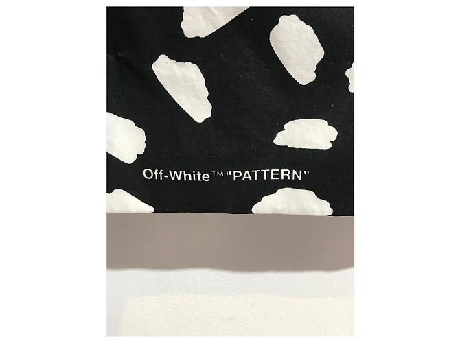 Falda de tubo Off White en algodón negro - vista 7
