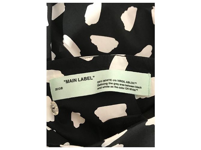 Falda de tubo Off White en algodón negro - vista 8