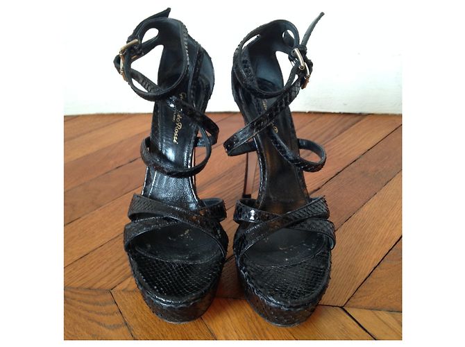 Sandalen Gianvito Rossi Python T.38 Schwarz - Ansicht 3