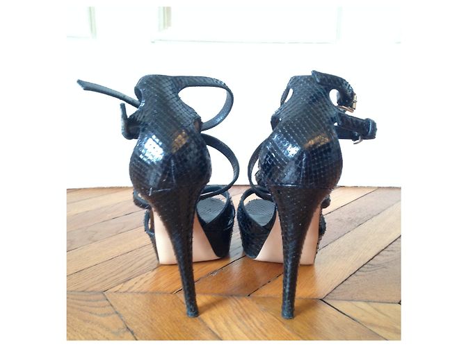 Sandalen Gianvito Rossi Python T.38 Schwarz - Ansicht 4