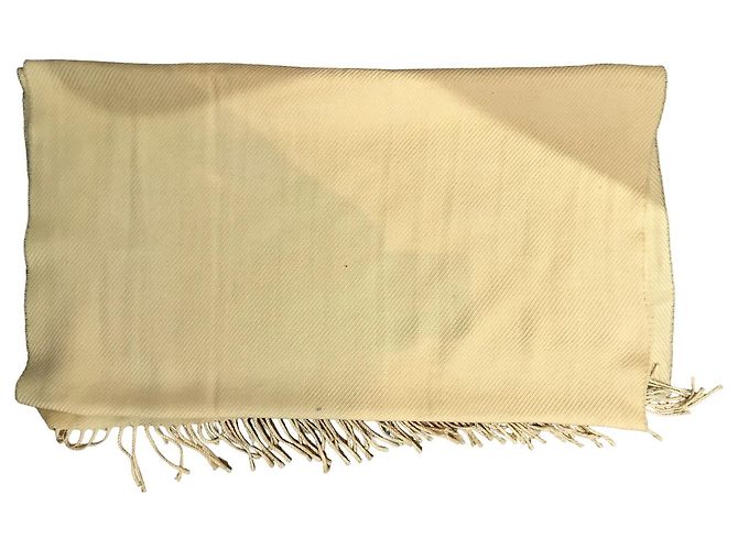 Prada Wollschal gelb mit gesticktem Logo - Ansicht 2