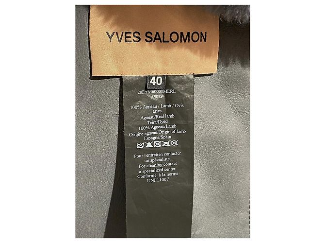 Abrigo Yves Salomon gris - vista 6