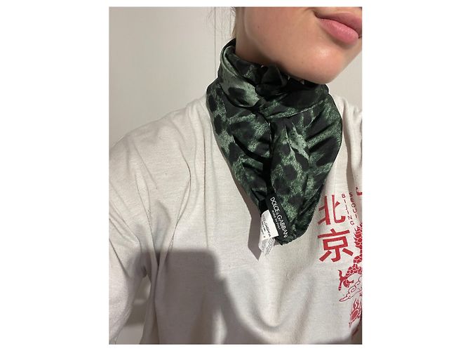Dolce & Gabbana Schal Leopard Grün - Ansicht 8