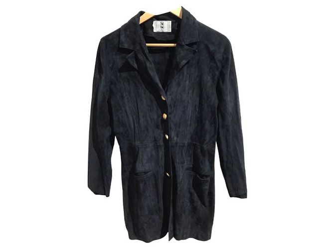 Valentino Garavani Valentino Jacke Wildleder T.38 Blau - Ansicht 7
