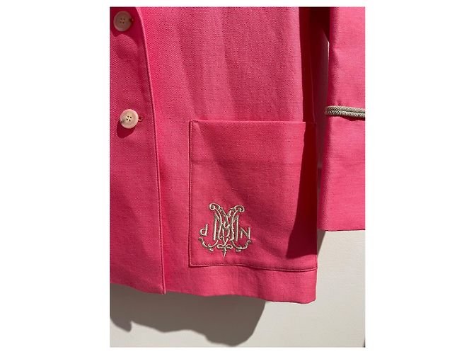 Blazer DMN rosa de algodón y lino - vista 2