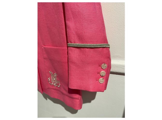 Blazer DMN rosa de algodón y lino - vista 3