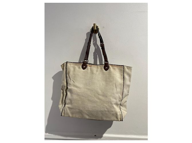 Borsa Miu Miu tela beige - vista 3