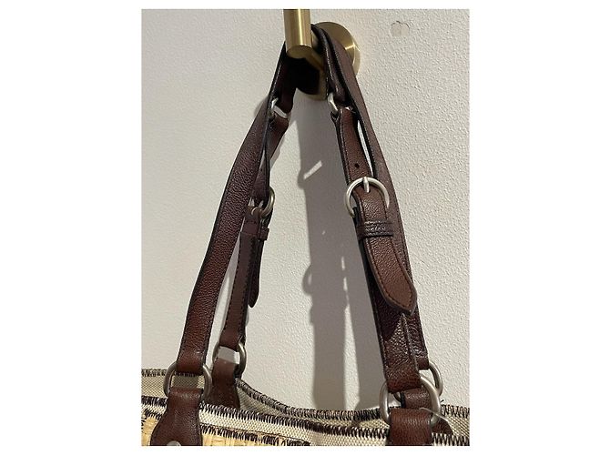 Borsa Miu Miu tela beige - vista 4