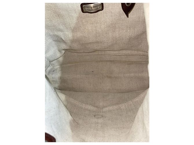 Borsa Miu Miu tela beige - vista 8