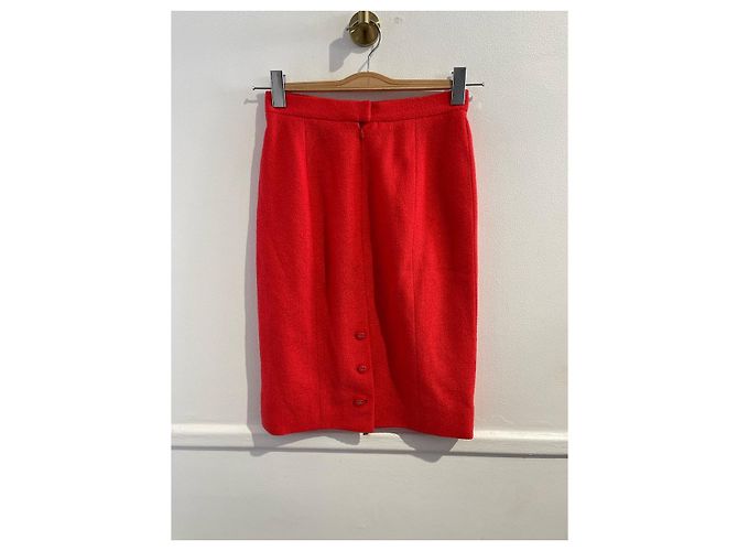 Falda Chanel rojo coral T.38 Roja - vista 5