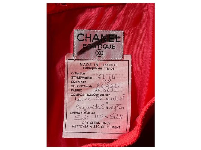 Falda Chanel rojo coral T.38 Roja - vista 6