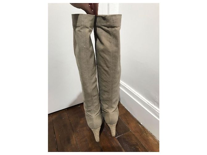 Stivali Christian Louboutin T.36 Beige - vista 3