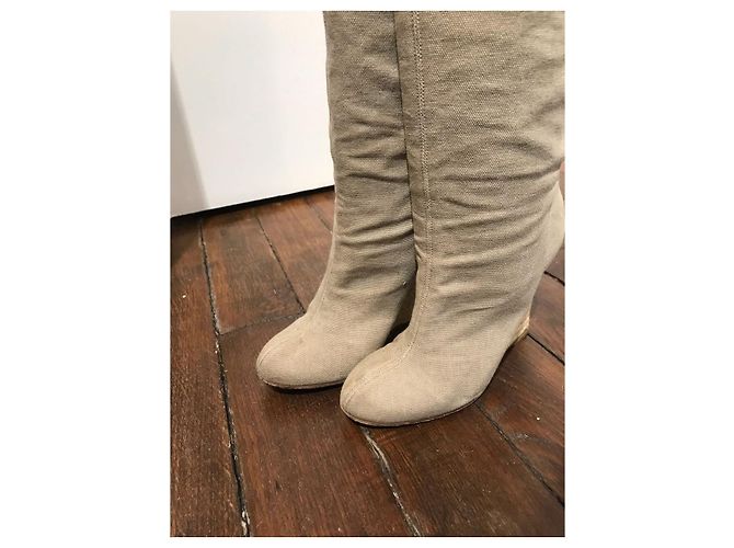 Stivali Christian Louboutin T.36 Beige - vista 4