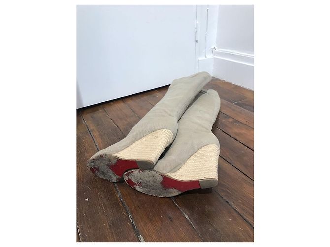 Stivali Christian Louboutin T.36 Beige - vista 5