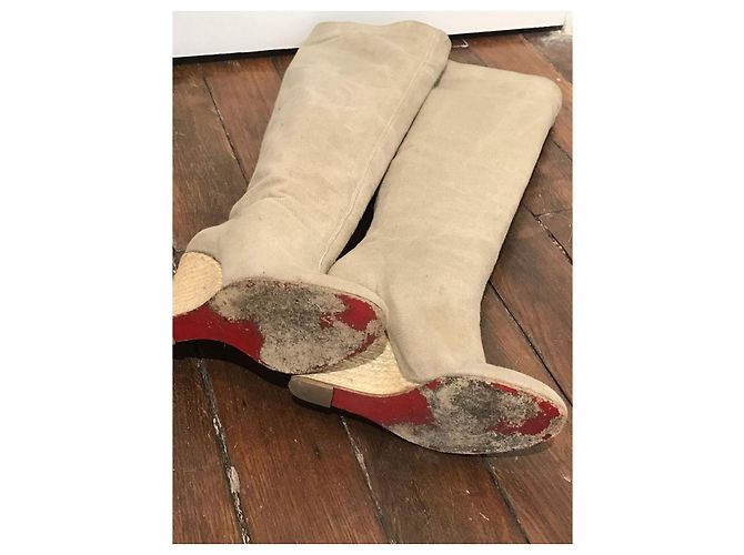 Stivali Christian Louboutin T.36 Beige - vista 7