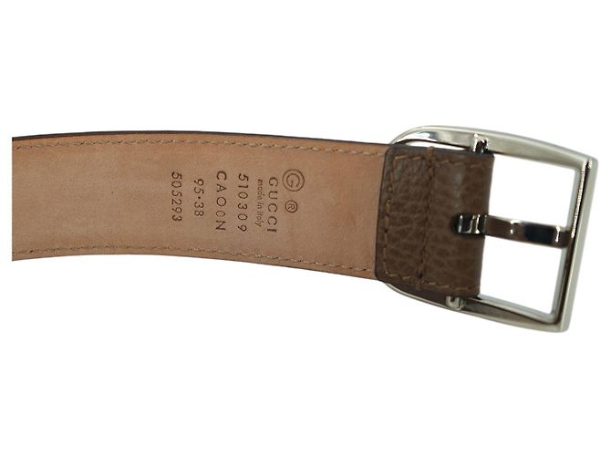 Gucci Brauner Ledergürtel Größe Silver Metal Buckle 95/38 - Ansicht 3