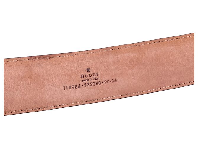 Gucci Brauner ssima Ledergürtel mit silberner Interlocking-Schnalle Größe 90/36 - Ansicht 4