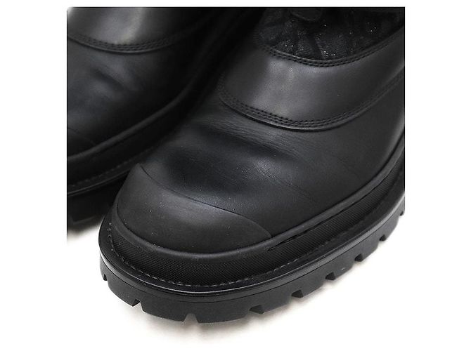 Stivali con platform in pelle Dior Oblique Nero - vista 13