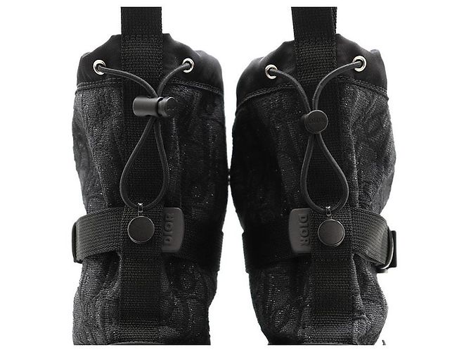 Stivali con platform in pelle Dior Oblique Nero - vista 14