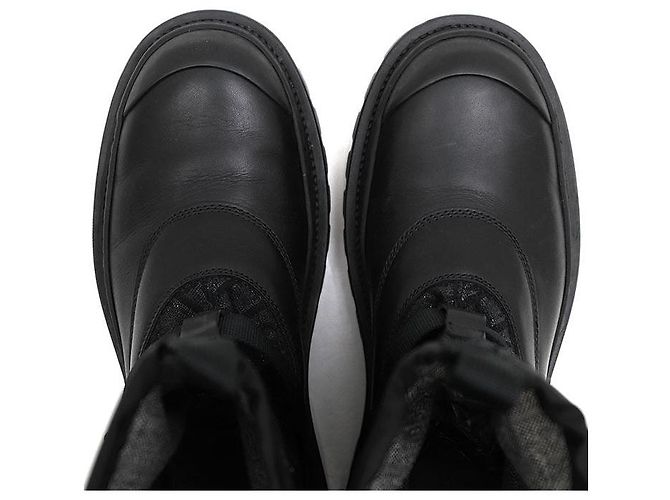Stivali con platform in pelle Dior Oblique Nero - vista 6