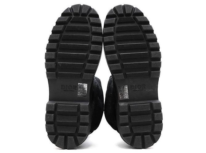 Stivali con platform in pelle Dior Oblique Nero - vista 8