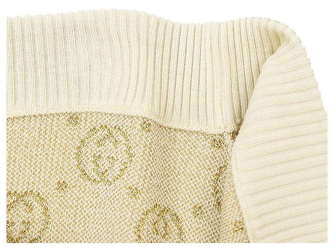 Gucci GG Interlocking Wool Blend Long Skirt Beige Golden - view 5