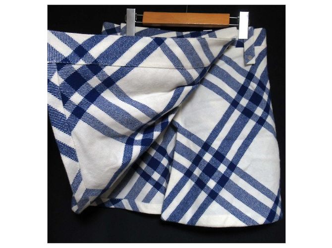 Falda de lana plisada con estampado Check Burberry Blanco - vista 3