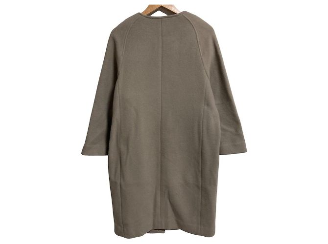 Autre Marque Abrigo de lana sin cuello ENRICODOMANI Beige - vista 2