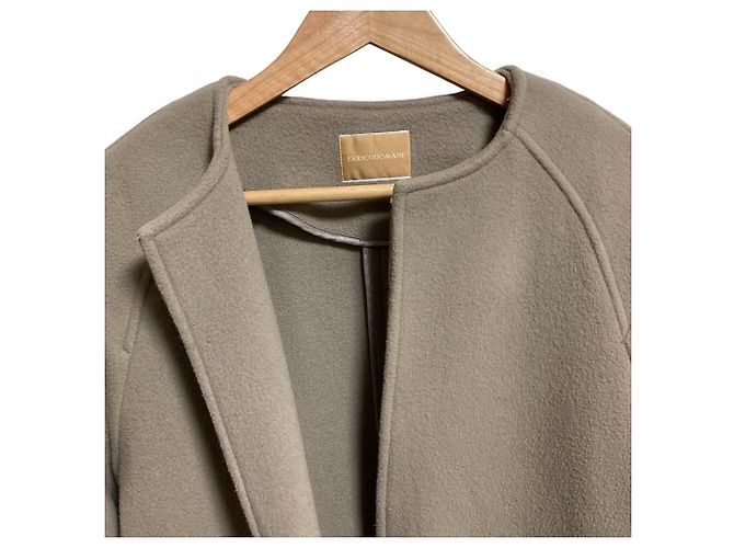 Autre Marque Abrigo de lana sin cuello ENRICODOMANI Beige - vista 5