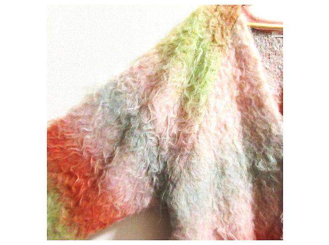 Autre Marque Freada Shaggy Strickjacke Pink Blau Grün Orange - Ansicht 4