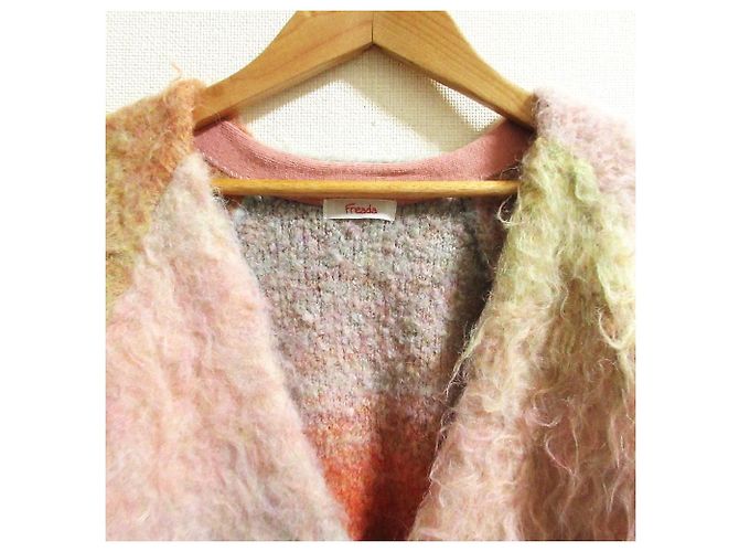 Autre Marque Freada Shaggy Strickjacke Pink Blau Grün Orange - Ansicht 6