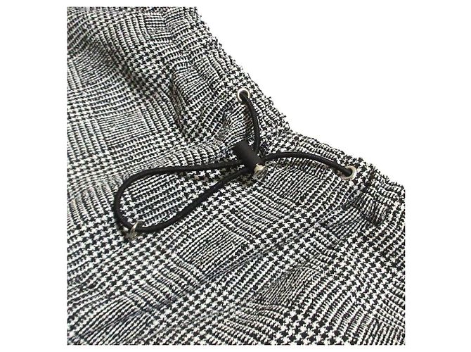 Autre Marque Munich Wool Ring Check Dobby Easy Pants Schwarz Weiß - Ansicht 6