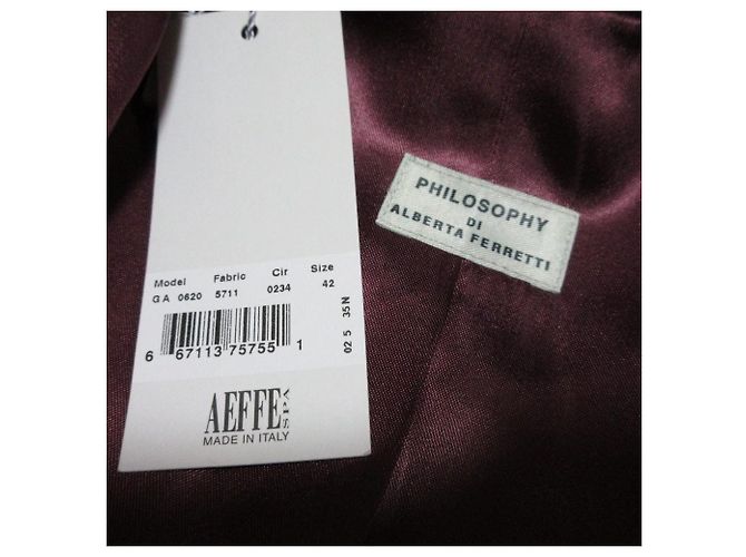 Autre Marque Abrigo de botonadura sencilla Philosophy di Alberta Ferretti Púrpura - vista 6