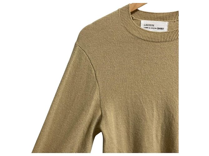 Autre Marque Lacoste COMME des GARÇONS Strickpullover mit Twist-Strick Beige - Ansicht 2