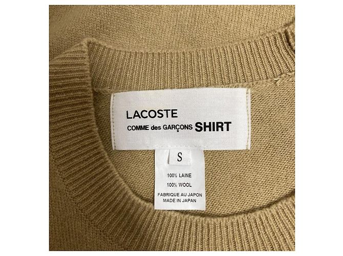 Autre Marque Lacoste COMME des GARÇONS Strickpullover mit Twist-Strick Beige - Ansicht 5