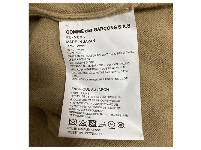 Autre Marque Lacoste COMME des GARÇONS Strickpullover mit Twist-Strick Beige - Ansicht 6