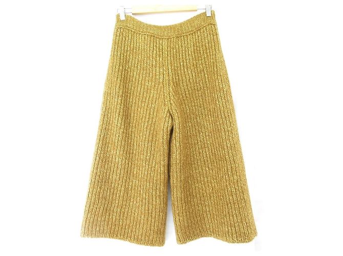 Autre Marque Calças largas de seda e mohair Drawer Amarelo - vista 2