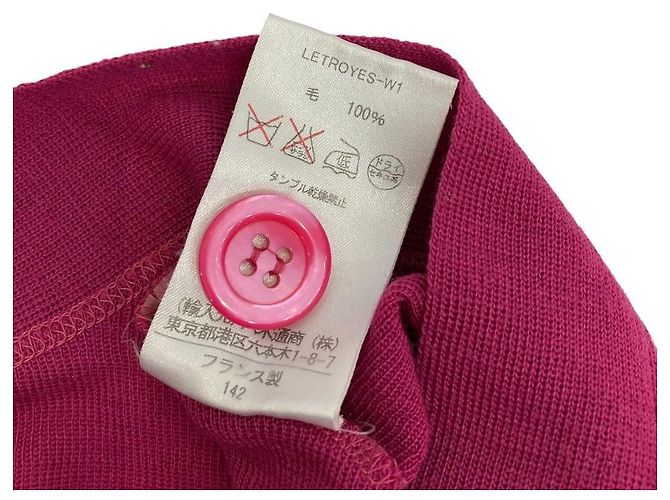 Autre Marque Letroyes Strickjacke mit V-Ausschnitt Pink - Ansicht 4