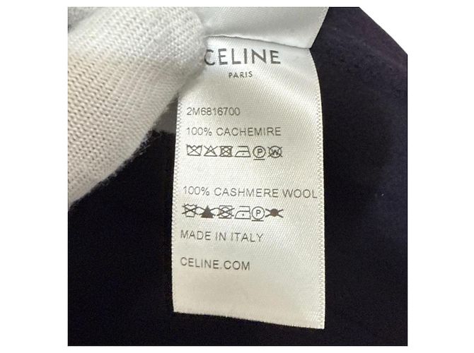 Céline Abrigo CELINE de cachemira pura Azul Azul marino - vista 9
