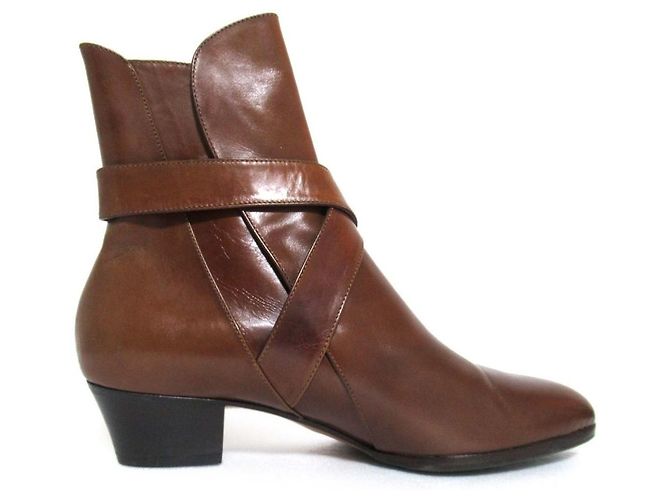 Botas curtas Salvatore Ferragamo Botas Jodhpur Botas de couro - vista 3