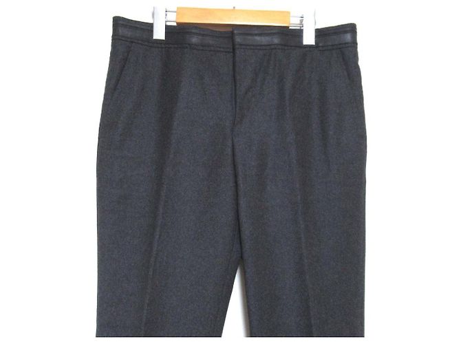 Hermès Pantaloni in misto lana e cashmere Hermes Marrone Grigio antracite - vista 3
