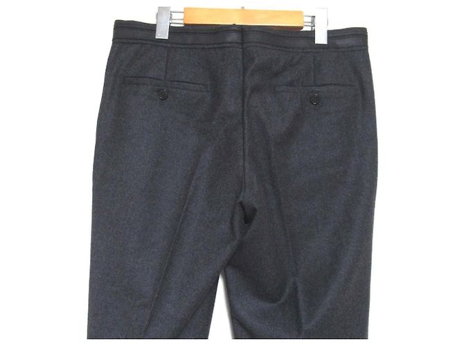 Hermès Pantaloni in misto lana e cashmere Hermes Marrone Grigio antracite - vista 4