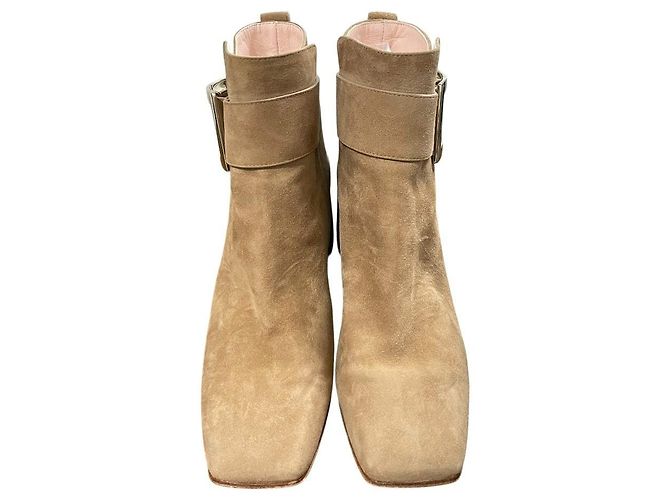 Roger Vivier So Vivier Wildleder-Short-Boots Beige - Ansicht 3