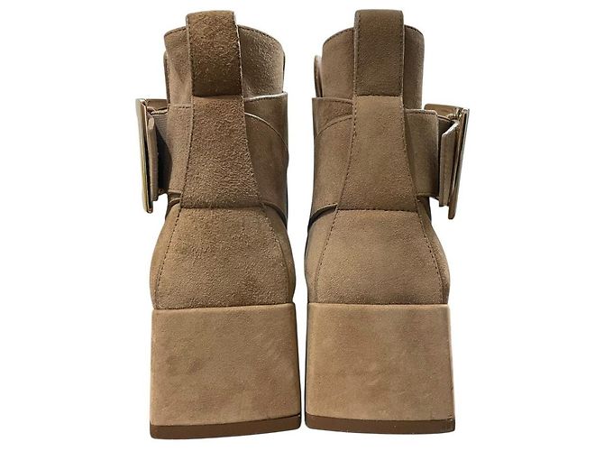 Roger Vivier So Vivier Wildleder-Short-Boots Beige - Ansicht 4