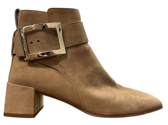 Roger Vivier So Vivier Wildleder-Short-Boots Beige - Ansicht 6
