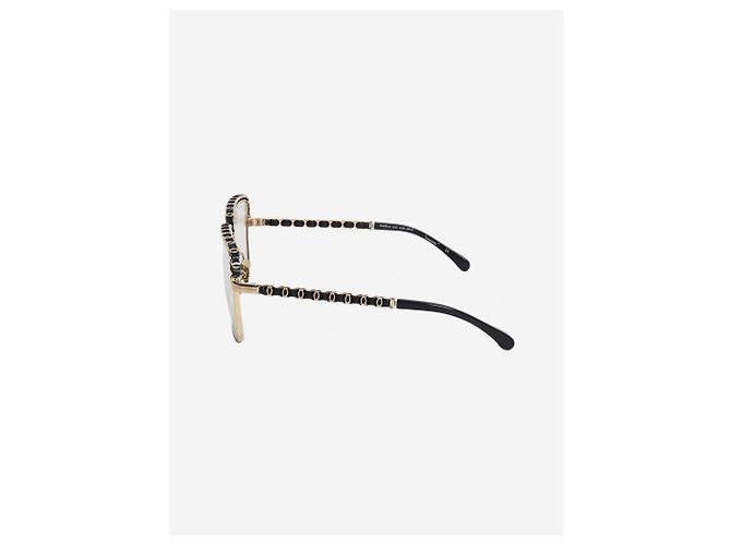 Chanel Goldene Brille mit quadratischem Gestell - Ansicht 3